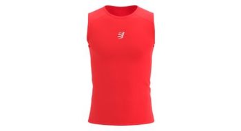 Camiseta de tirantes compressport trail racing roja hombre