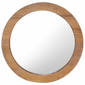 Espejo De Pared Redondo Teca 60 Cm Vidaxl