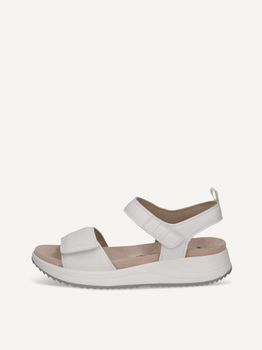 CAPRICE Sandal, white, made of Leather without heel, Size 42