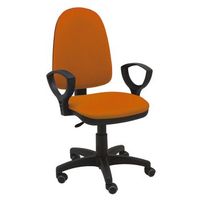 silla de escritorio torino negra con reposabrazos - tapizado naranja