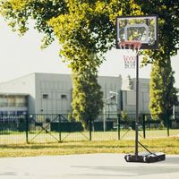 canasta de baloncesto homcom acero 83x55x206-260 cm negro