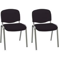 pack 2 - sillas de confidente iso chasis acero negro - tapizado negro