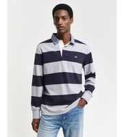 gant para hombre 2004083 polo heavy de cambray a rayas polo gris xl casual algodon manga larga