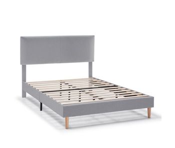 Estructura de cama tapizada lauren de 30 cm, 150x190 cm, gris claro