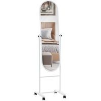 espejo de pie nane oval metal blanco 42x40x155 cm clp