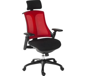 Rapport Mesh Executive Chair - Red & Black, Red