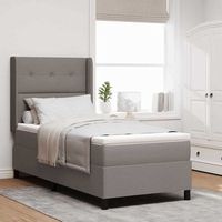 vidaxl cama box spring led con cabecera taupe 100 x 200 cm tela