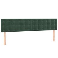 cabecero cama mueble de dormitorio con led de terciopelo 160 x 5 x 7888 cm verde oscuro m020001591
