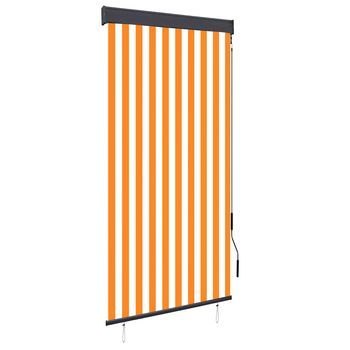 Estor Enrollable De Exterior Blanco Y Naranja 100x250 Cm Vidaxl