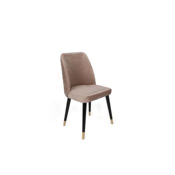 Set 2 Sillas Hugo-364 V2 Dorado Negro Beige