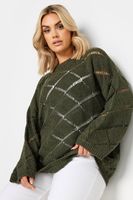 yours jersey de punto caqui de algodon diseno efecto carrera mujer curvy y tallas grandes yours
