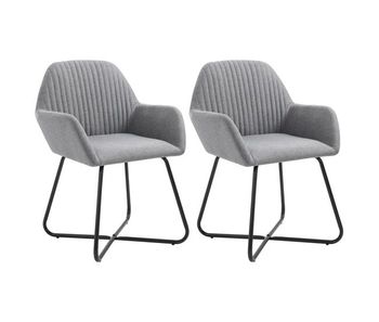 Vidaxl sillas de comedor giratorias 2 unidades tela gris claro