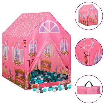 Tienda De Juegos Para Niños Con 250 Bolas Rosa 69x94x104 Cm Vidaxl