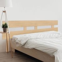 dhome cabecero madera natural 160cm dual horizontal estilo valla con patas madera reciclada dm herrajes incluidos 160cm dual horizontal valla madera natural