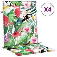 cojines para silla con respaldo bajo 4 uds tela multicolor vidaxl
