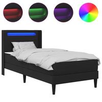 estructura de cama con colchon con tiras led negro 90 x 190 cm vidaxl