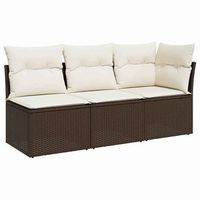 sofa de jardin con cojines 3 plazas  sofa de exterior ratan sintetico marron