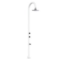 ducha blanca de aluminio con led agua calientefria lavapies y doble entrada