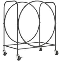 outsunny lenero exterior metalico de chimenea soporte para lena con ruedas para interior y exterior 51x30x60 cm negro