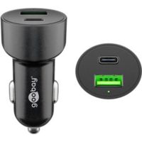 cargador de coche goobay dual usb-c pd 30w negro