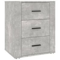 mesita de noche madera contrachapada gris hormigon 50x36x60 cm vidaxl