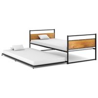 cama individual  cama para adultos  estructura de cama extraible metal negro 90x200 cm