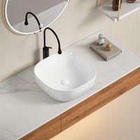 lavabo de decoracion cuadrado de 425cm en ceramica blanca