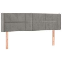cabecero accesorio para dormir mueble de dormitorio con borde lateral 147 x 16 x 7888 cm tela terciopelo gris claro tdl0205254