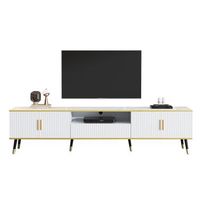 mueble tv 200cm - aspecto marmol - comoda tv - mesa tv hasta 90 pulgadas - blanco