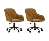 vidaxl sillas de comedor giratorias 2 unidades terciopelo marron