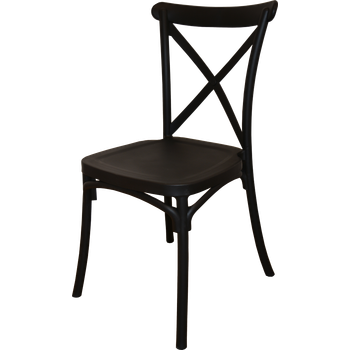 Silla Crossback Negra Polipropileno 89x43x43 Eme Mobiliario