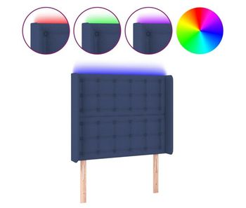 Vidaxl cabecero con led de tela azul 93x16x118/128 cm