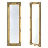 espejo de pared - cuerpo entero - livorno - 132 x 42 x 35 cm - marco de madera de eucalipto - decoracion de salon recibidor dormitorio - dorado encasa