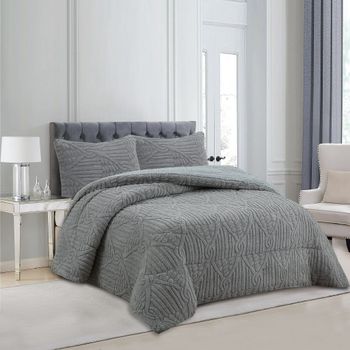 Edredón Sherpa con Borrego + 2 Fundas de Cojín, Diseño Cálido y Suave para tu Dormitorio