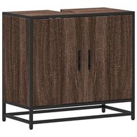 mueble de lavabo madera de ingenieria roble marron 65x33x60 cm vidaxl