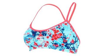Michael phelps sakura top de traje de bano de dos piezas para mujer azul   negro
