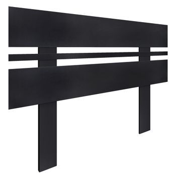 Dhome Cabecero Negro 90cm Horizontal Estilo Ancho Con Patas Madera Reciclada Dm Herrajes Incluidos (90cm Horizontal Ancho, Negro)