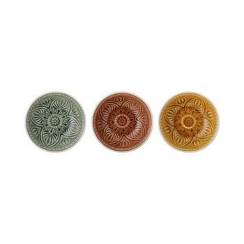 Plato de gres verde (juego de 3)
