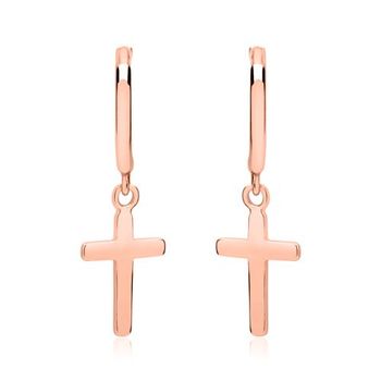 Cruces De aros de plata 925 bañadas en oro rosa