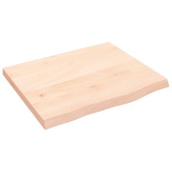 Encimera De Baño Madera Maciza Sin Tratar 60x50x(2-4) Cm