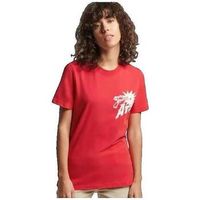 superdry camiseta t-shirt vintage crossing lines slim rouge para mujer
