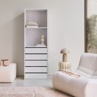 vestidor con 5 cajones 2 estantes blanco