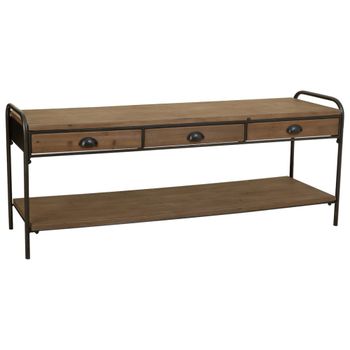 Aparador de madera y metal marrón 149x38x58h cm
