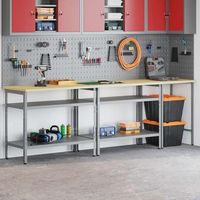 conjunto de banco de trabajo 3 uds beige y gris vidaxl