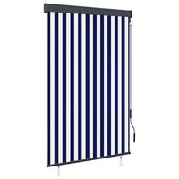 estor enrollable de exterior azul y blanco 120x250 cm vidaxl