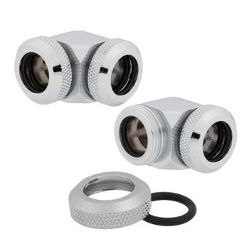 Corsair Hydro X Series XF Hardline 90° 12mm OD Pack de 2 Cromo