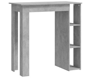 Vidaxl mesa bar con estante contrachapada gris hormigón 102x50x103,5cm