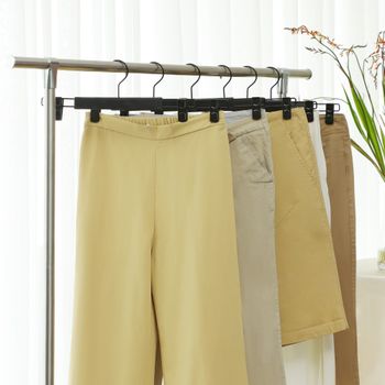 12 perchas para pantalones con pinzas de 35 cm de plástico