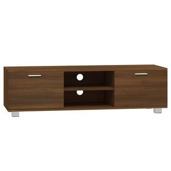 Mueble Para Tv Madera Contrachapada Marrón Roble 140x40,5x35 Cm Vidaxl