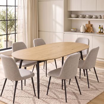 Mesa De Comedor Extensible De Mdf Homcom 120-160x80 Cm - Roble